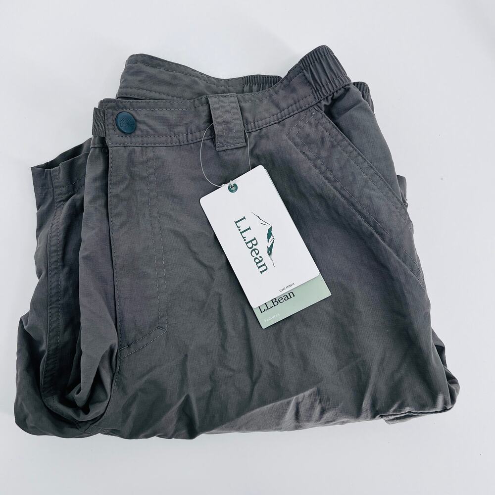 LL Bean Gray Nylon Cargo Men’s Shorts Large‎ NWT